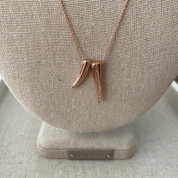 Stella & Dot Double Horn Pave Necklace NIB - Picture 5 of 7